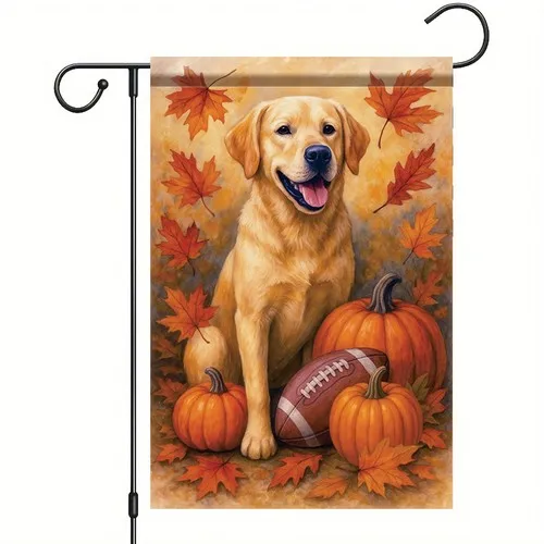 Thanksgiving Fall Garden Flag Labrador Retriever Dog Flag 12x18 Inch Double-Side YYZ