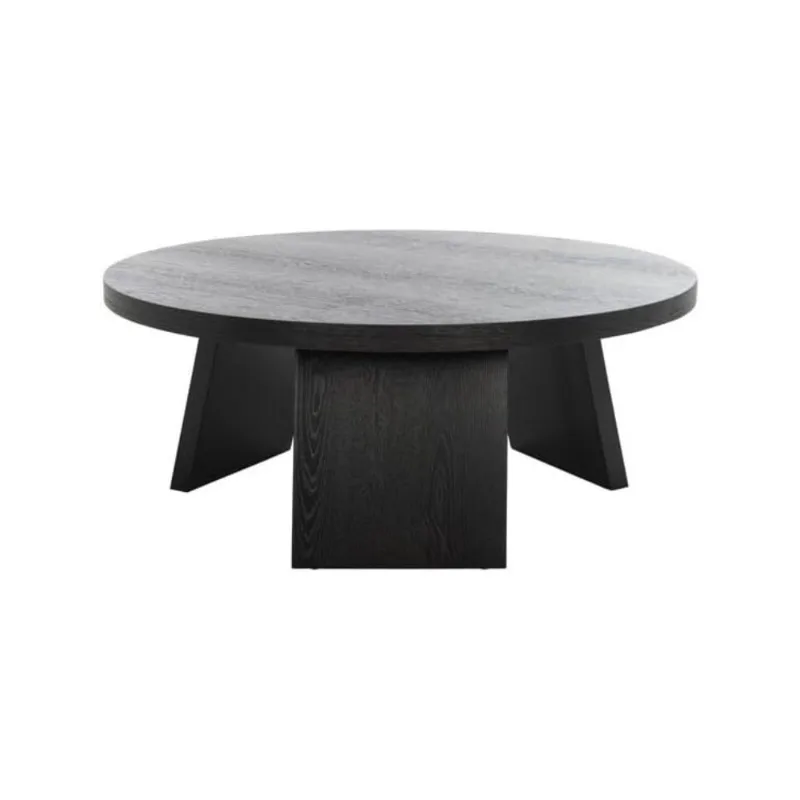 Couture Collection Julianna Mid-Century Modern Black Round Coffee Table Mesas De Centro Para Sala  Cofee Table