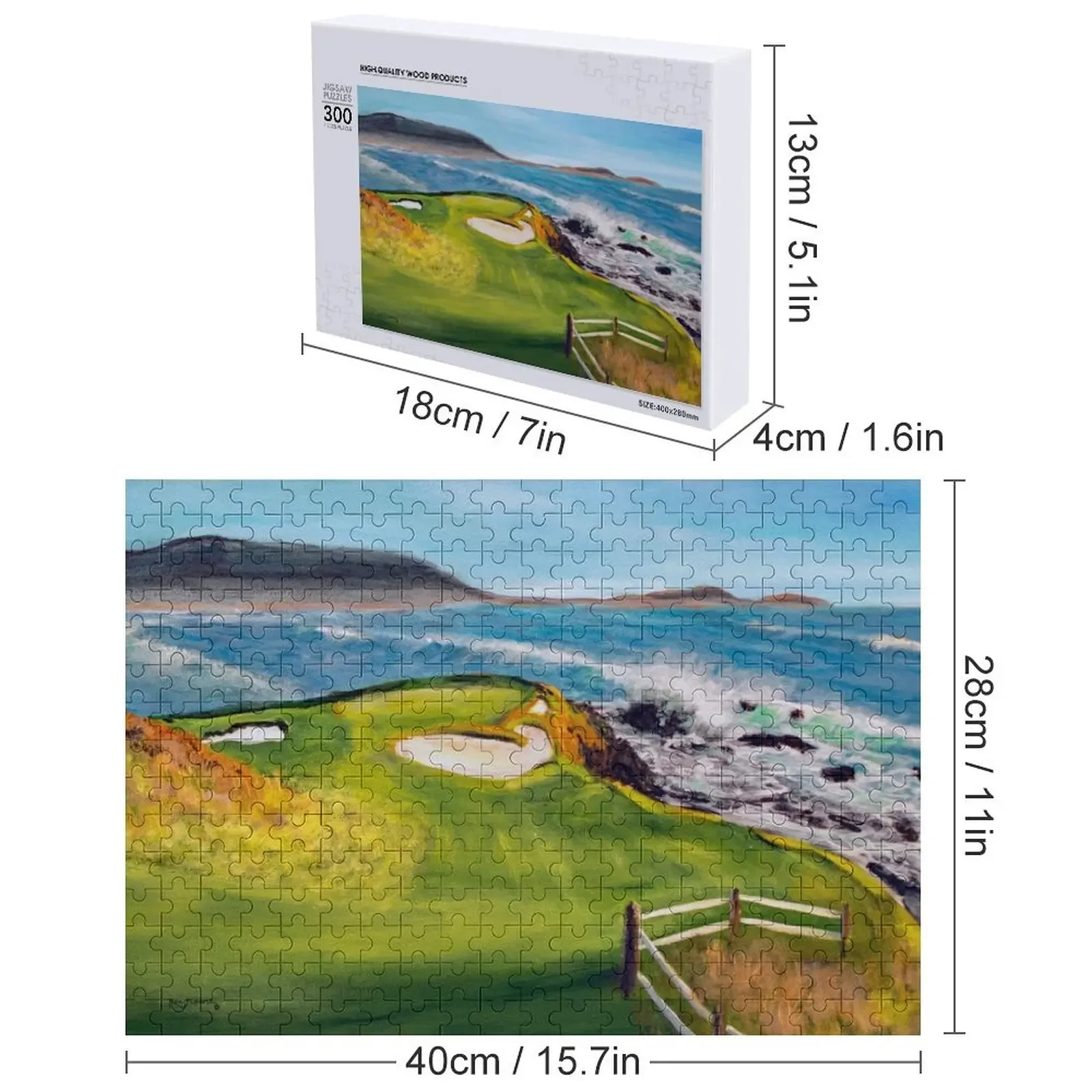 Teka-teki Jigsaw Lubang Ke-7 Di Pebble Beach California Untuk Anak-anak Teka-teki Mainan Anak Dengan Nama Kustom