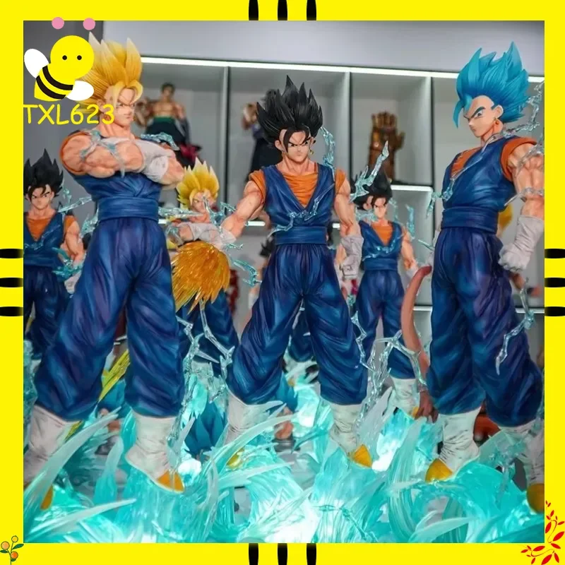 

Набор фигурок Dragon Ball Vegetto — светящийся трехголовый резной верх с подходящей пластиной, коллекционная игрушка в стиле аниме в подарок
