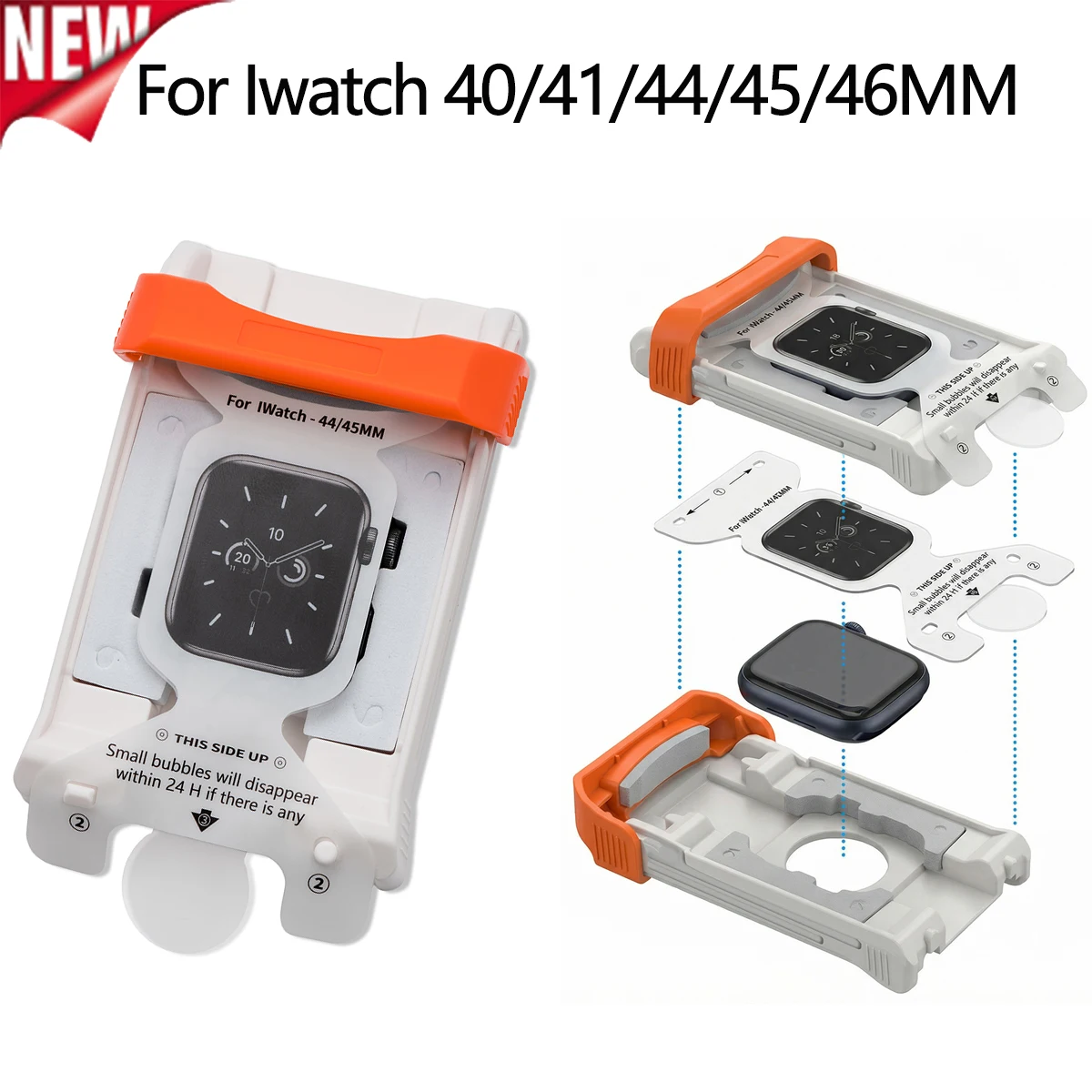 NEW Easy Install Hydrogel Film for Apple Watch 45 44 46mm S11/10-42mm for IWatch Series 11/10/9/8/7/6/5 Screen Protector+Tool