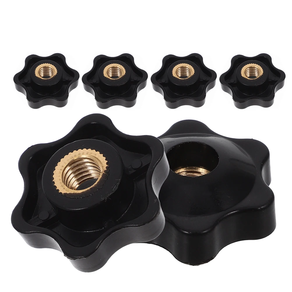 

6 Pcs Hand Nut Knob Plastic Adjustable Handle Thumb Tightening Screw Copper Clamping Antislip Hexagon