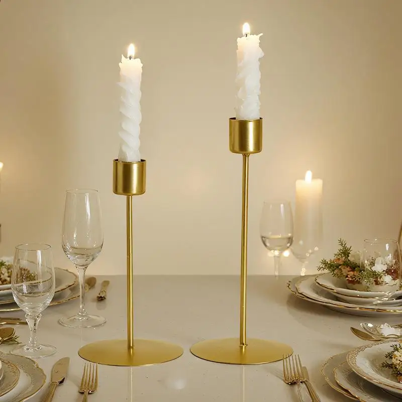 [G332] Kerzenhalter aus Metall im europäischen Stil, goldene Hochzeit, Party, Bar, Wohnzimmer, Dekor, einfaches Zuhause, dekorativer Kerzenständer