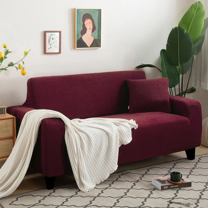 Neue Sofabezug aus Jacquard-Stoff, einfarbig, Couchbezüge, elastisch, waschbar, für L-förmiges Sofa, Wohnzimmer, 1/2/3/4/5 Sitz – Detail 19