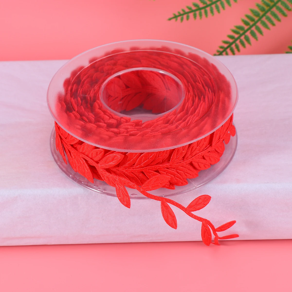 

Ultrasonic Embossed Ribbon Gift Wrapping Leaf Decoration DIY Ribbons Strip for Crafts
