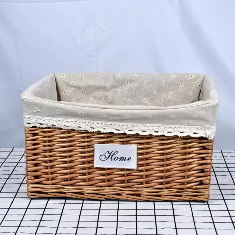 

Willow Weaving Storage Basket Woven Storage Box Desktop Sundries Storage Basket