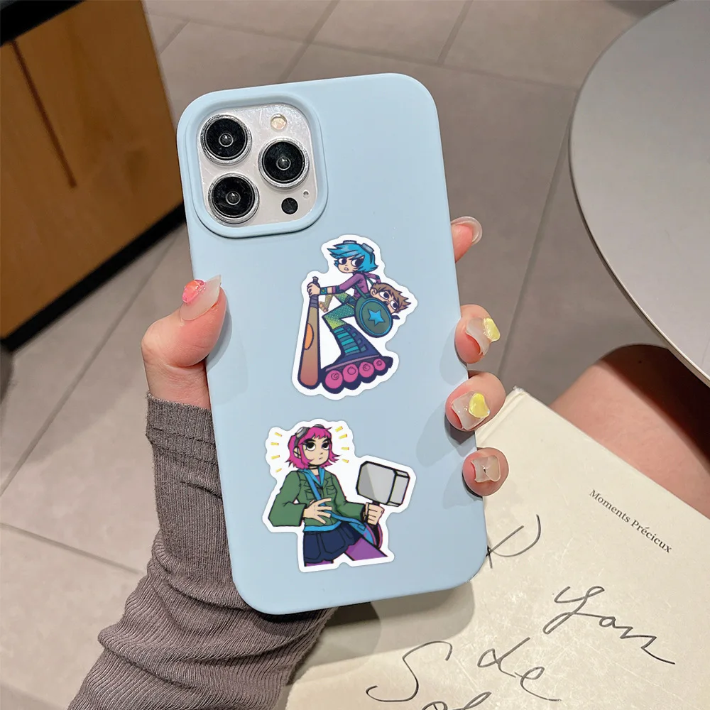 55pcs Cute Scott Pilgrim stickers Aesthetic Decals Decorative Scrapbook Notebook Phone Luggage Sticker DIY Toys view 6