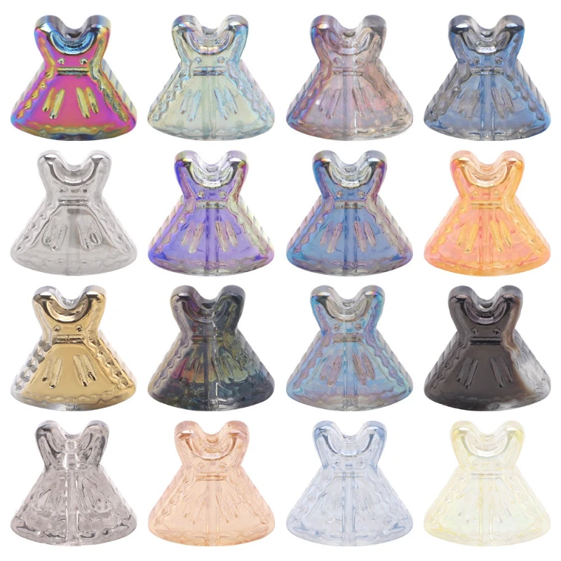 20pcs Pendant Dress Shape Creative Magic Color Scattered Beads DIY Ornament Accessories Earrings Necklace Bracelet Accessories