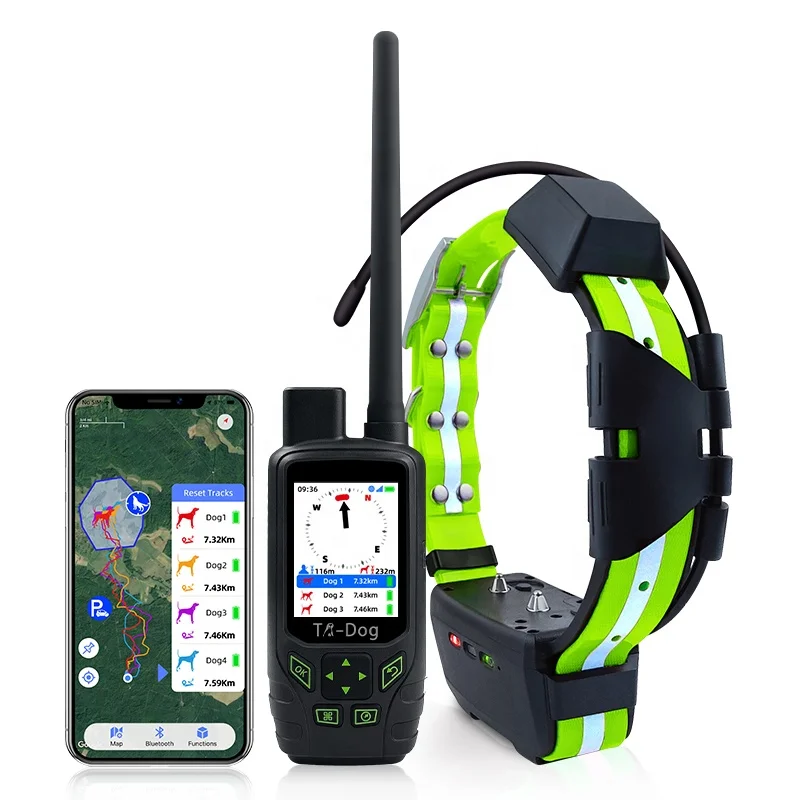 

VHF Sport Dog Tracking And Training Collar Without SIM Waterproof IPX7 Tracking System With Geofence And Shock Function