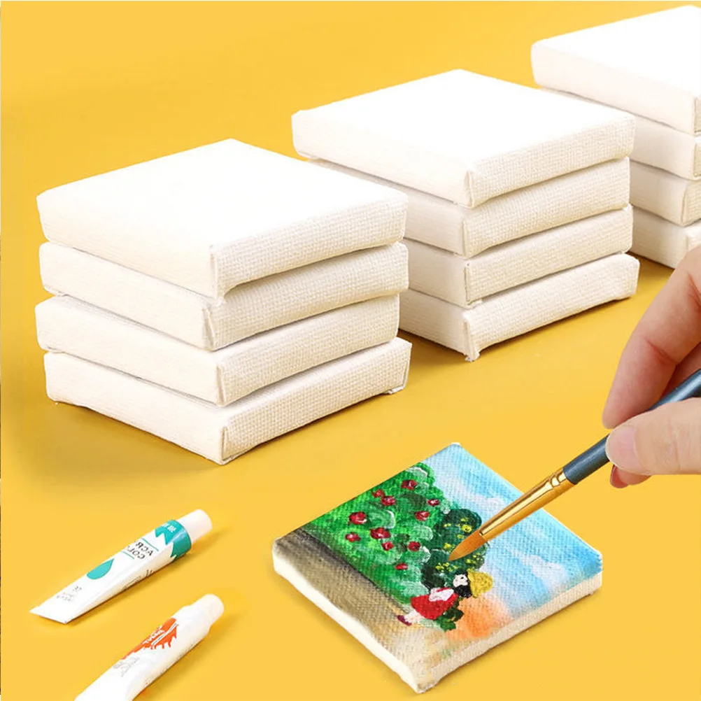 

Handy Oil Painting Set Mini Canvas Panel And Easel Stretch Canvas On Wooden Frame With Stable Triangle Stand Included