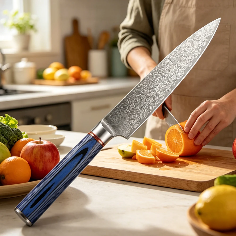 XITUO Kitchen Utility Knife 5“ Damascus Steel Full Tang Paring Knife Kitchen Chef Knife Cutting Peeling Slicing Fruit Vegetables