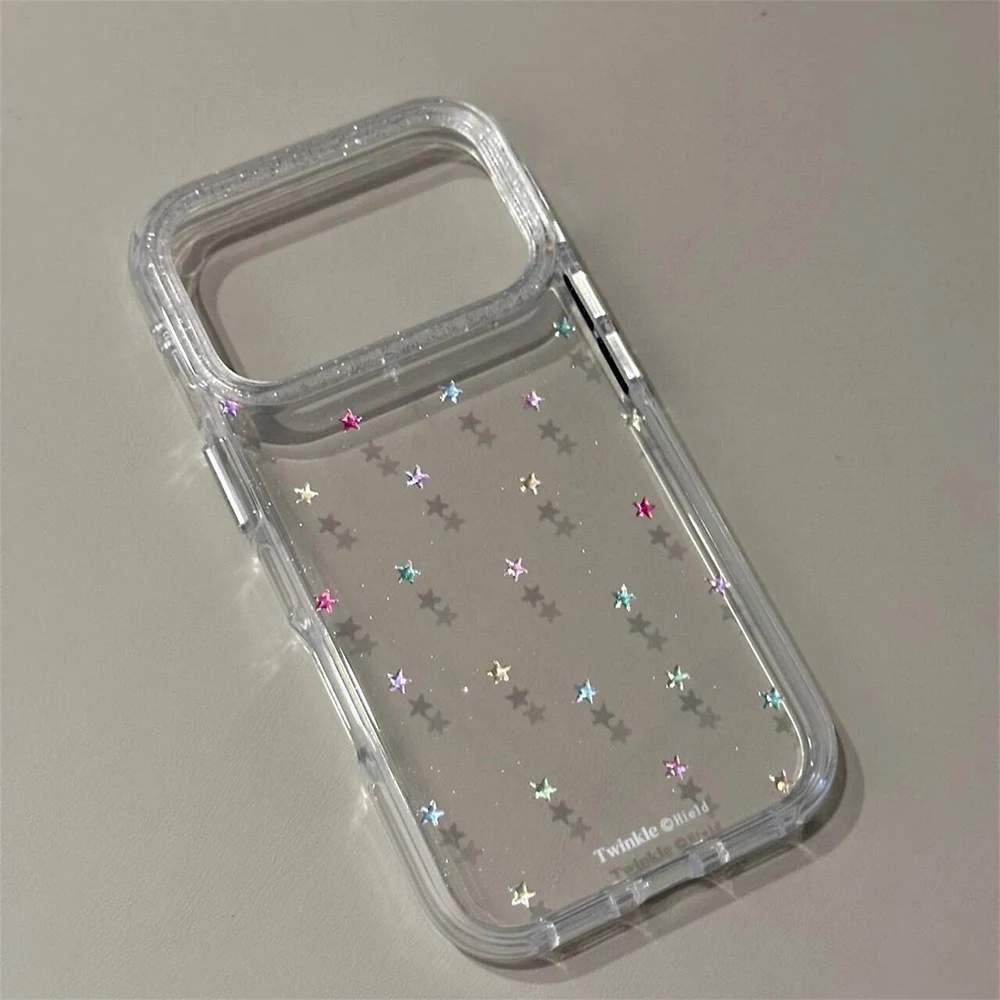 Glitzernde, glänzende Sterne, IMD-Transparente Rückseite für iPhone 17 16 18 Pro Max 13 14 15 Promax, INS-Schutz, stoßfeste Handyhülle – Detail 20