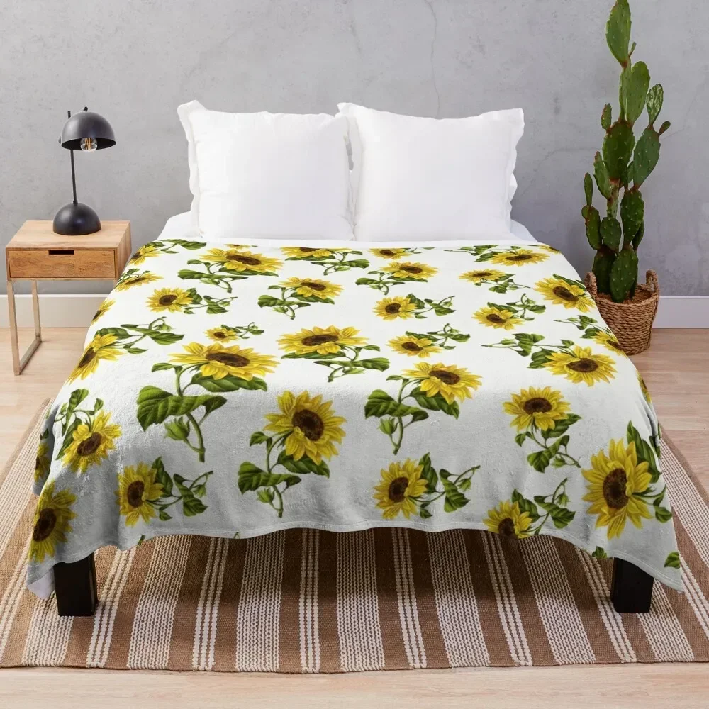 

Sunflower Pattern Throw Blanket Warm Accent Blanket for Living Room Decoration