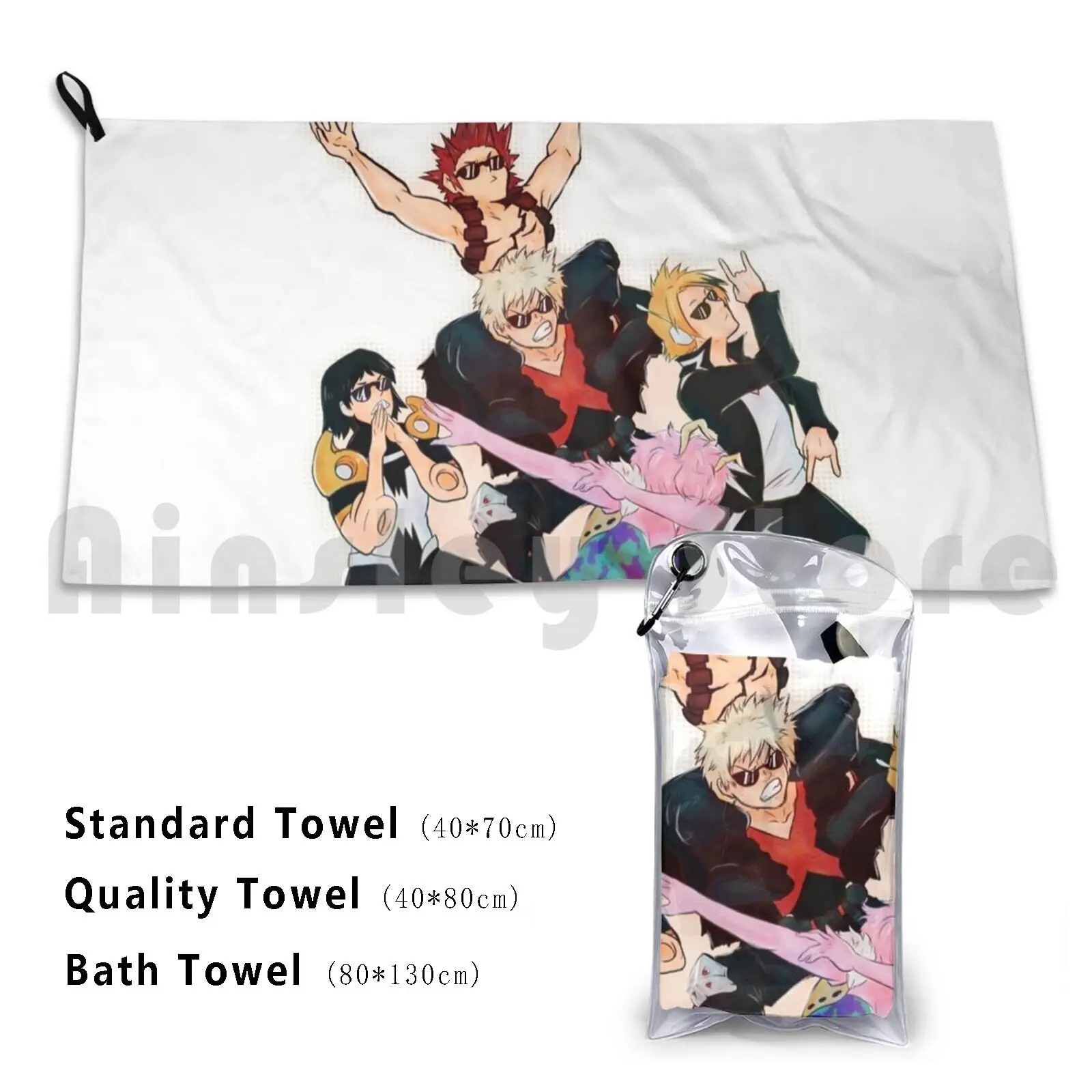 Memesquad Halftone Toalla de baño personalizada Bakusquad Bakugo Katsuki Bnha Mina Ashido Denki Kaminari Sero