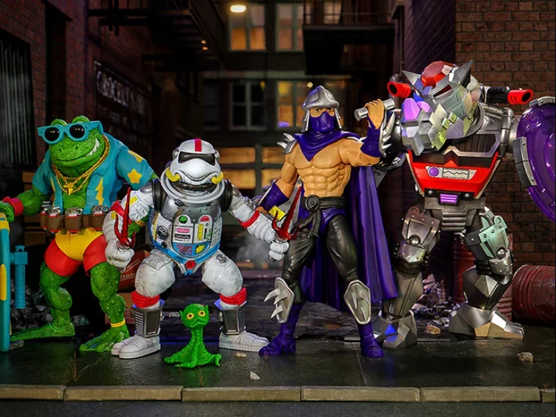 Super7 Turtles Ultimates Wave 8 Anime Genghis Frog Robot Rocksteady Raphael Shredder Action Figure Collection Model Gift