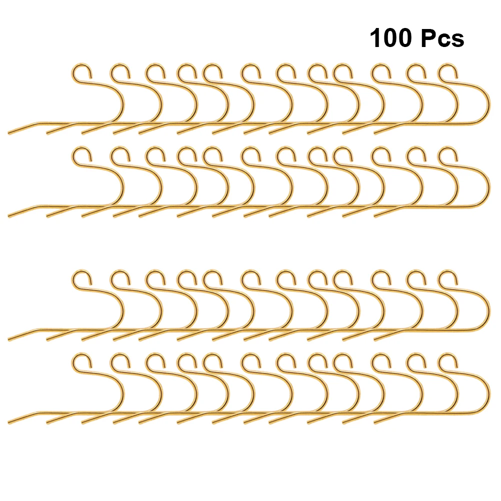 100Pcs Ear Hook Accessories 0.5mm Golden Stainless Steel Simple Earring Parts for Women DIY Pendant Lightweight Anti-Deform