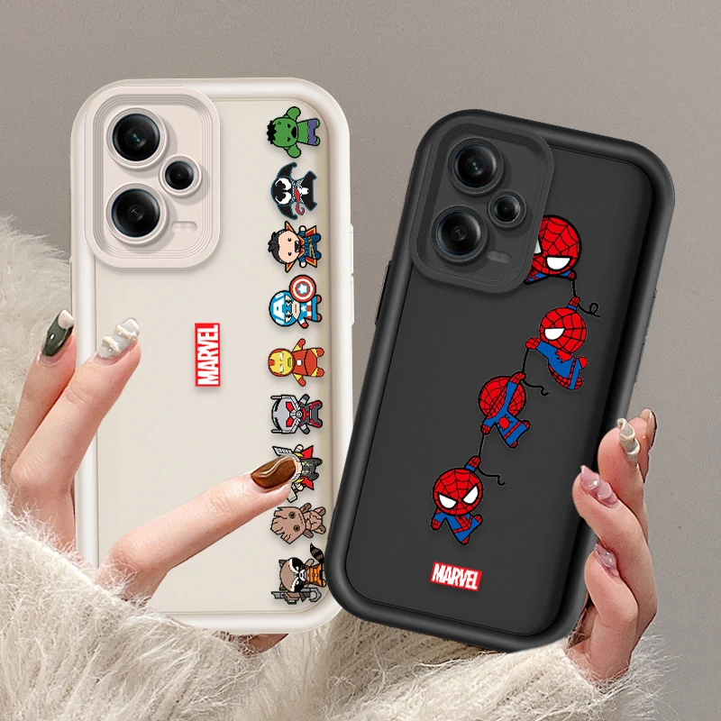 Marvel Comics Spider Man For Redmi Note 13 12 11 10 9 Pro Plus 5G POCO F3 F4 F5 X3 X4 X5 GT Soft Eye Ladder Phone Case