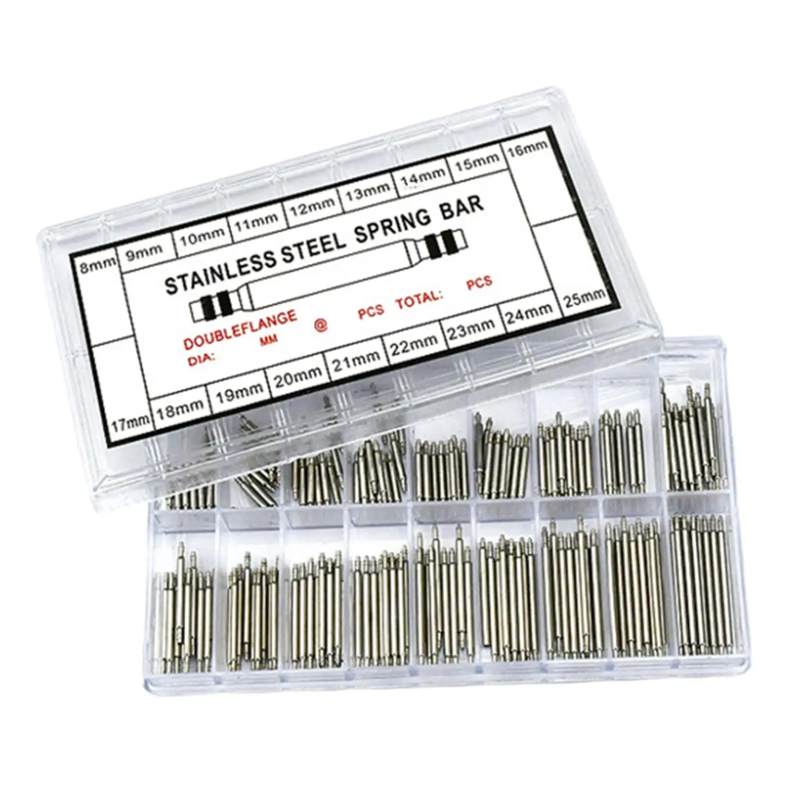 360Pcs Watch Band Spring Bars 8-25mm Double Flange Watchmaker Repair Kit