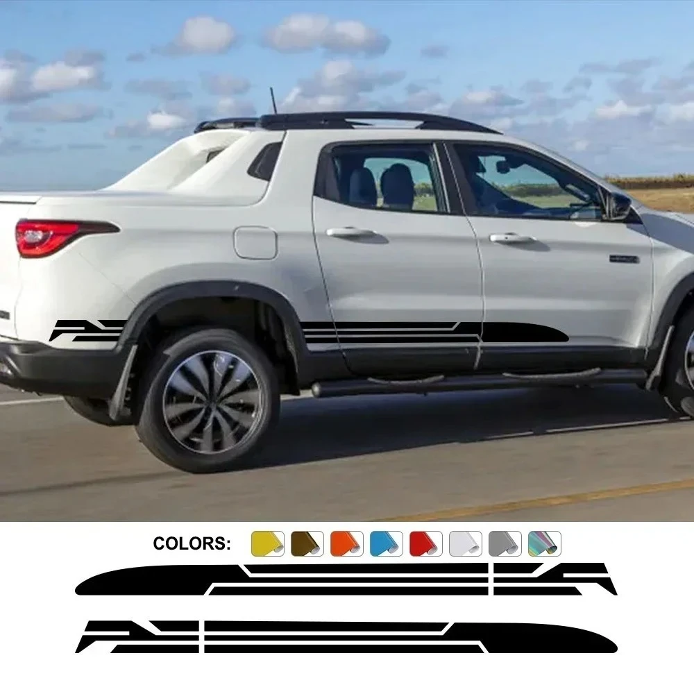 Pickup Door Side Skirt Decals For Fiat Toro Ultra Volcano Freedom Truck Vinyl Decor Cover Car Stickers Auto Tuning Accessories
