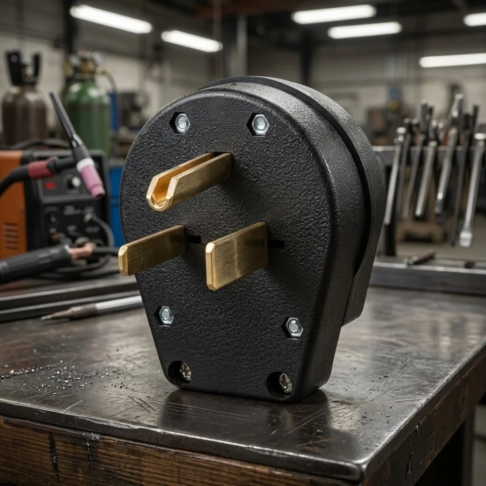 Wear-Resistant Straight Angle for NEMA 6-30P 30A 250V Intended for Long-Term Use in Dryer and For Welder Circuits