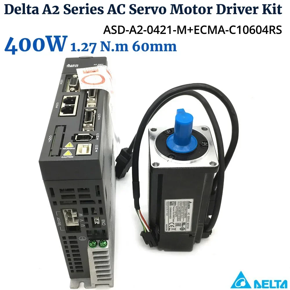 100W-1.5KW Delta AC Servo Motor Driver Kit 400W 750W 1KW ASD-A2-0421-L ECMA-C10604RS RS485 EtherCAT CANopen DMCNET Servo Motor