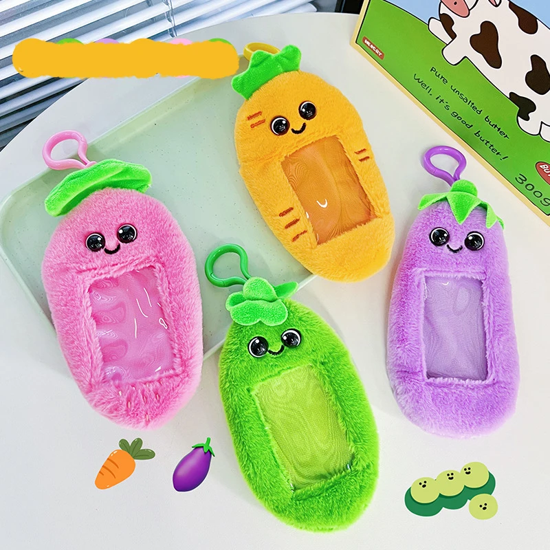 Cartoon Vegetable Photocard Holder Rabbit Capybara Bus Card Holder Kpop Idol Plush Kpop Photocard Holder