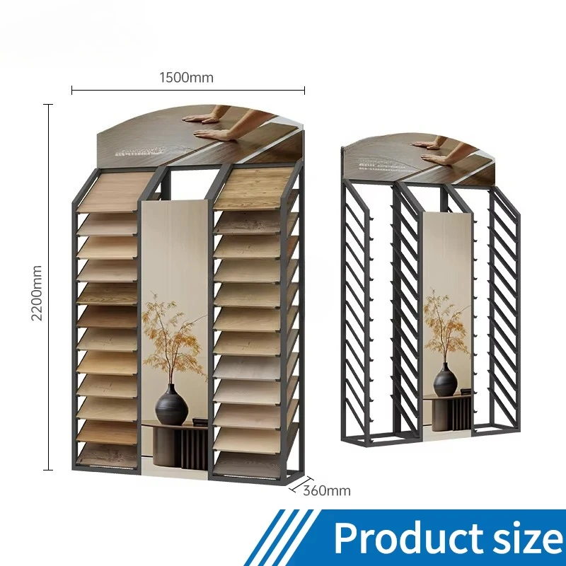 &c Wooden Floor Metal Display Stand Color Palette Display Stand  Floor  Display Rack for Building Material Showroom