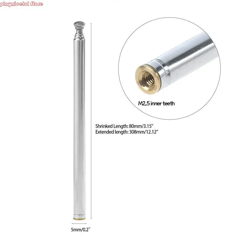 e8ba الفولاذ المقاوم للصدأ 5 قسم التلسكوبية الهوائي الهوائي الراديو العالمي HDTV راديو الصوت التلسكوبية المحول الهوائي