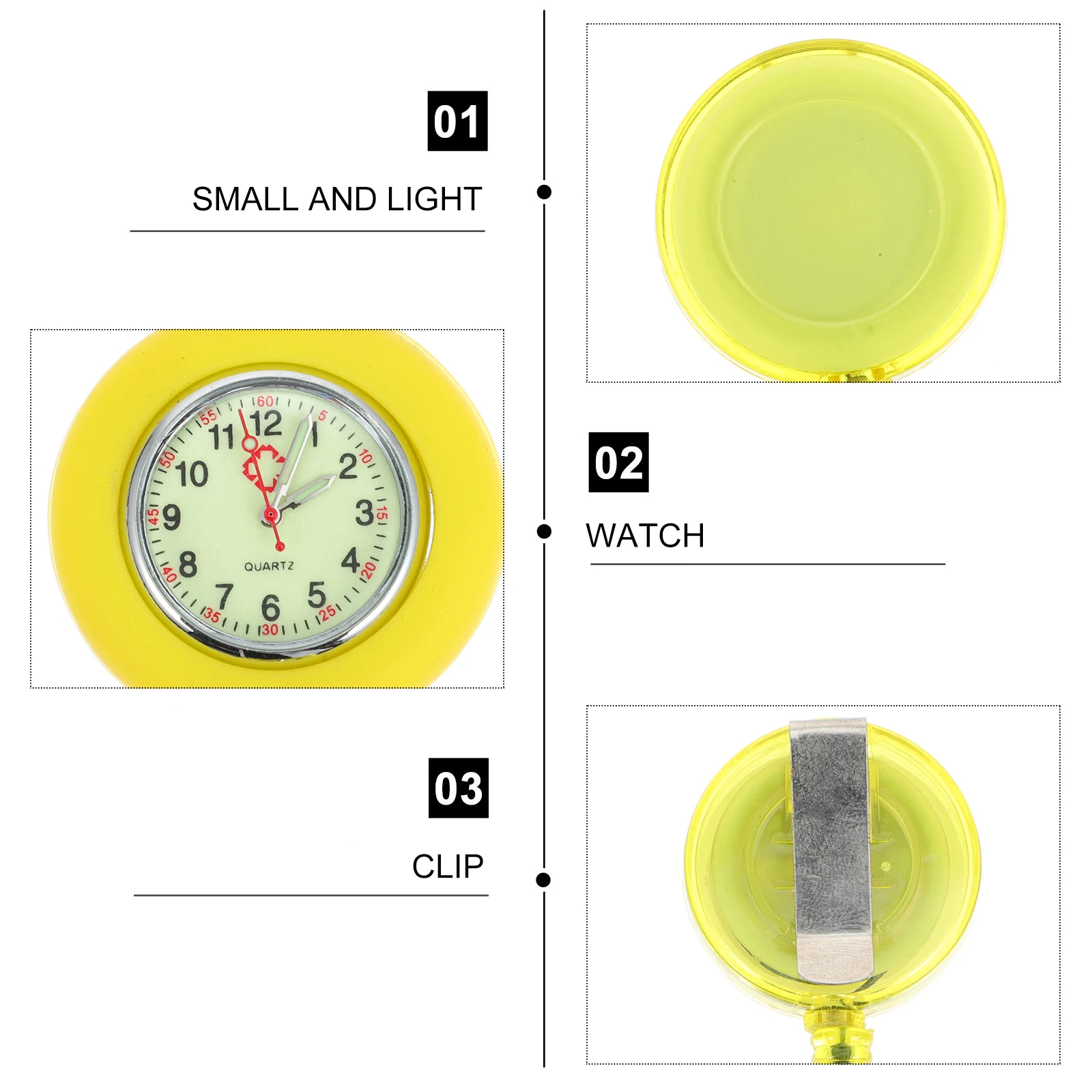 

Nurse Pocket Watch Retractable Clip Watches for Women Lightweight Quartz Student Gadgets Portable Lapel Gifts Simple Practical