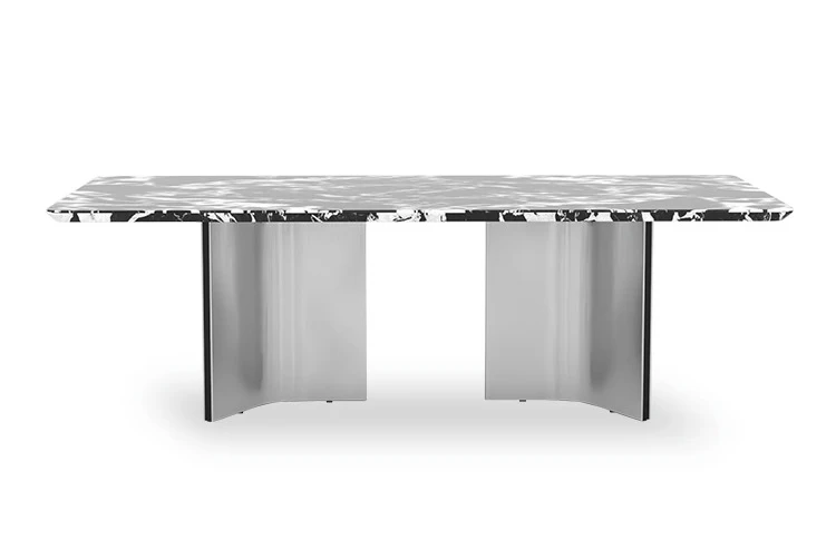 Italian minimalist Bulgari black luxury stone marble dining table