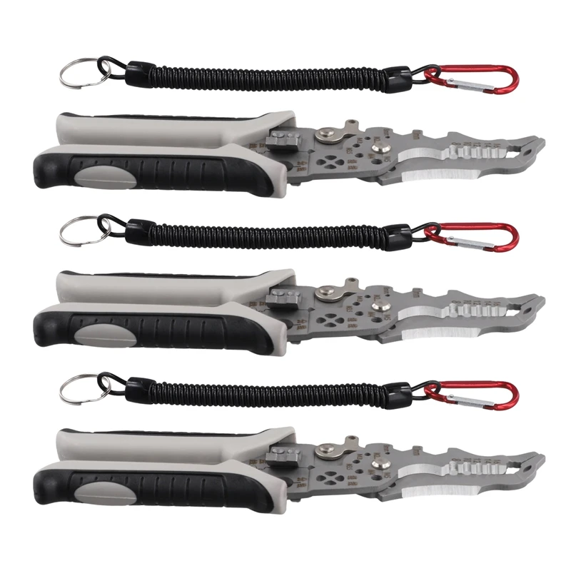 3Pcs Multifunctional Elbow Wire Stripping Pliers With Spring Keychain, Multifunctional Elbow Wire Stripping Pliers