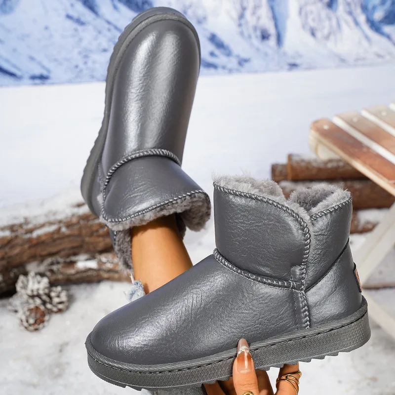 

Waterproof Snow Boots Winter New Round Toe Sleeve Platform Non-slip All-match Cotton Shoes