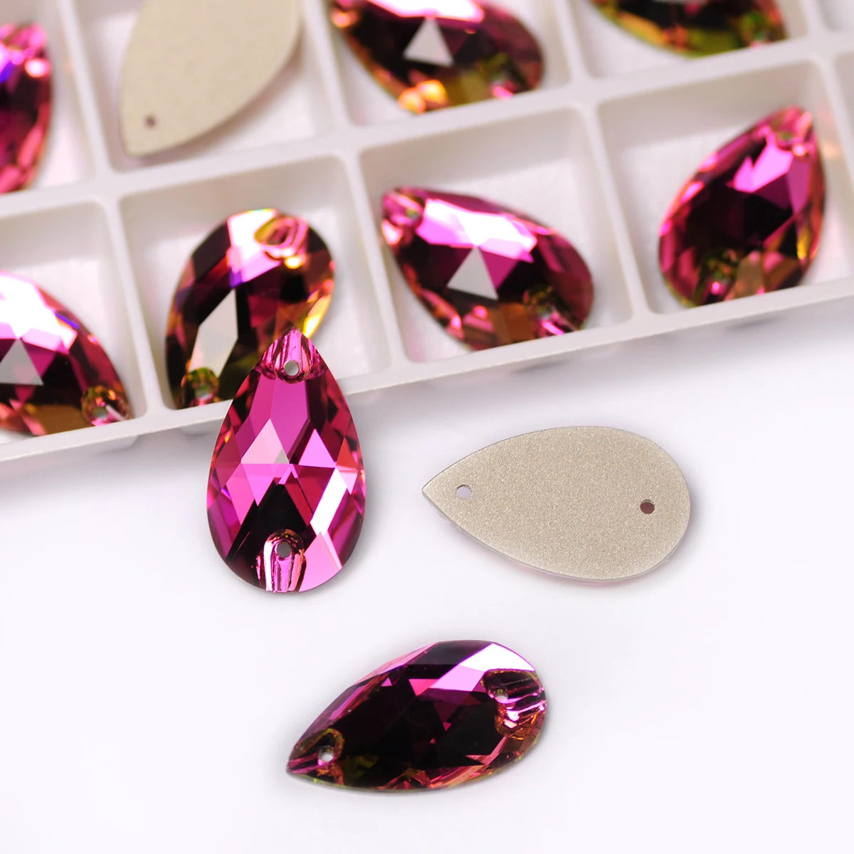 

Rose Tear Drop Glitter Sewing Crystal Gems Sewing on Glass Rhinestones Decorative Accessories sew on stone for dance clothing