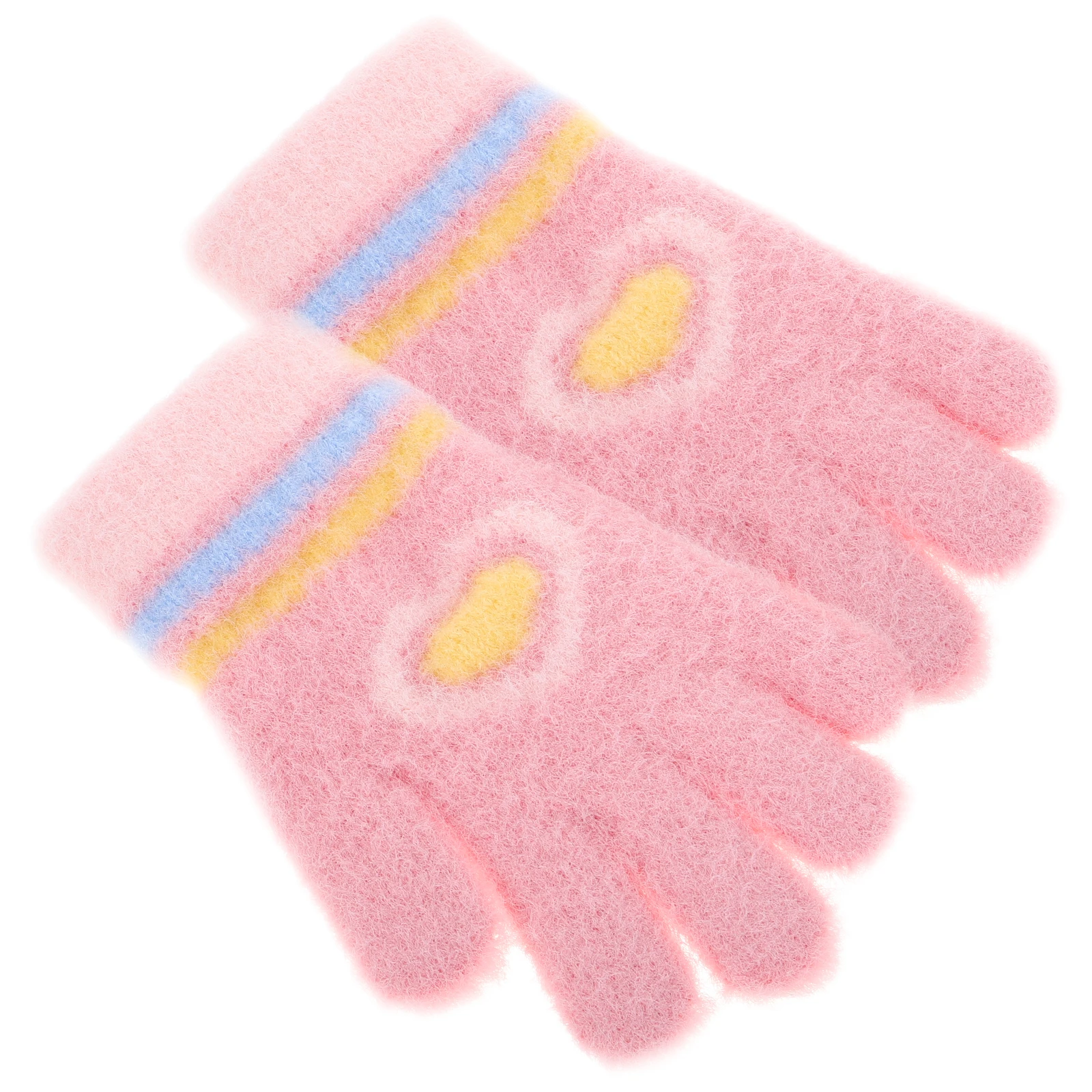 

1 пара зимних перчаток для девочек, очаровательные толстые теплые мягкие вязаные варежки с мультяшным дизайном, осенние зимние варежки для малышей