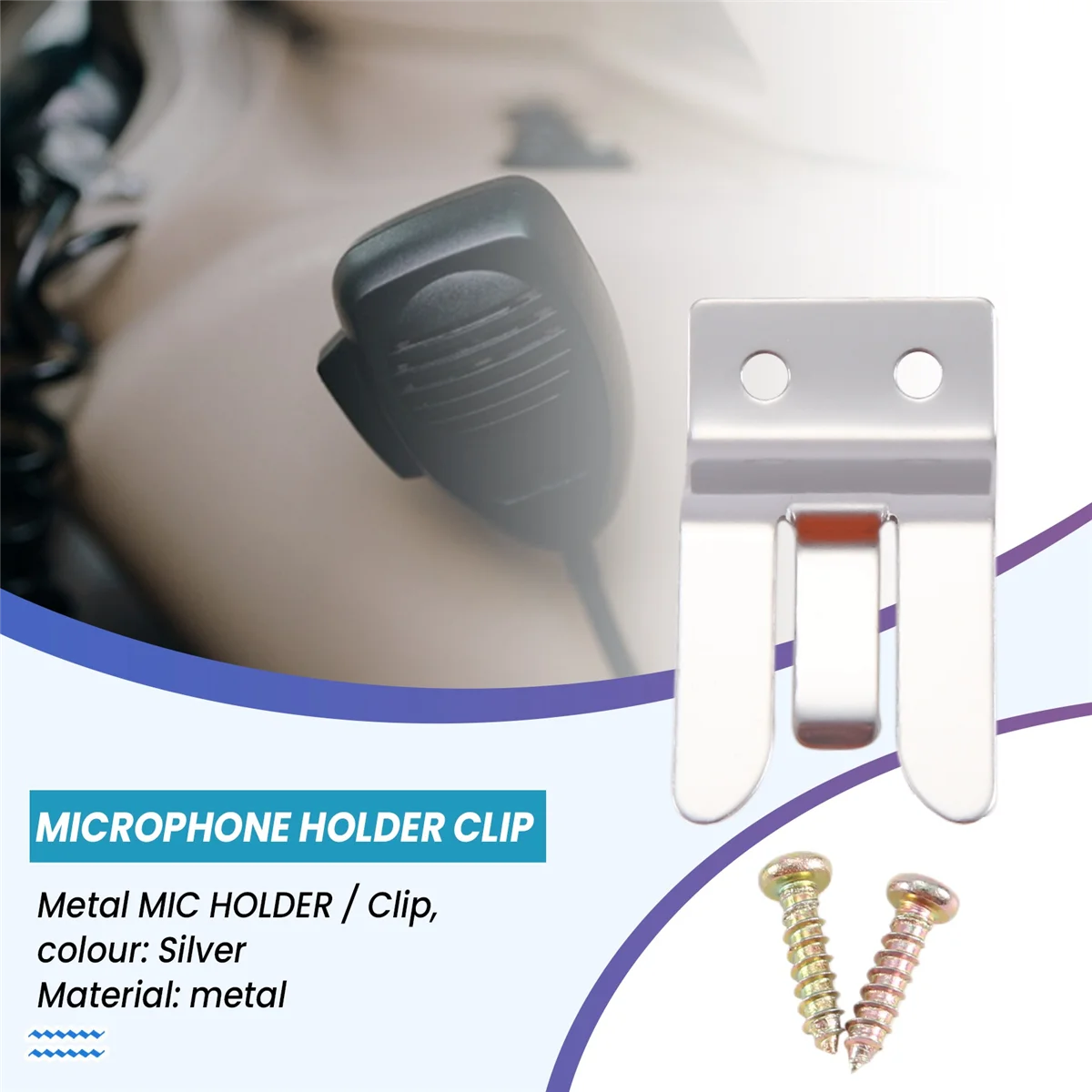 

ABKM Metal MIC HOLDER / Clip - Screw In for CB / Ham Radio - MH2