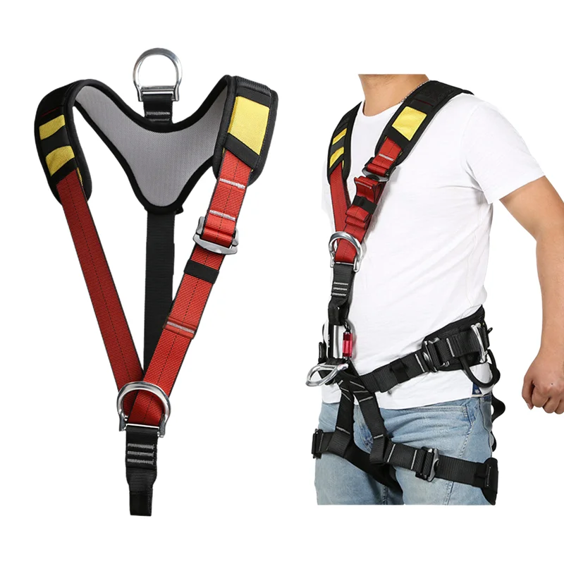 Profession Outdoor Rock Climbing Aerial Work Rappelling Shoulder Safety Belt Rock Climbing Harness Half Body Survival Equipment