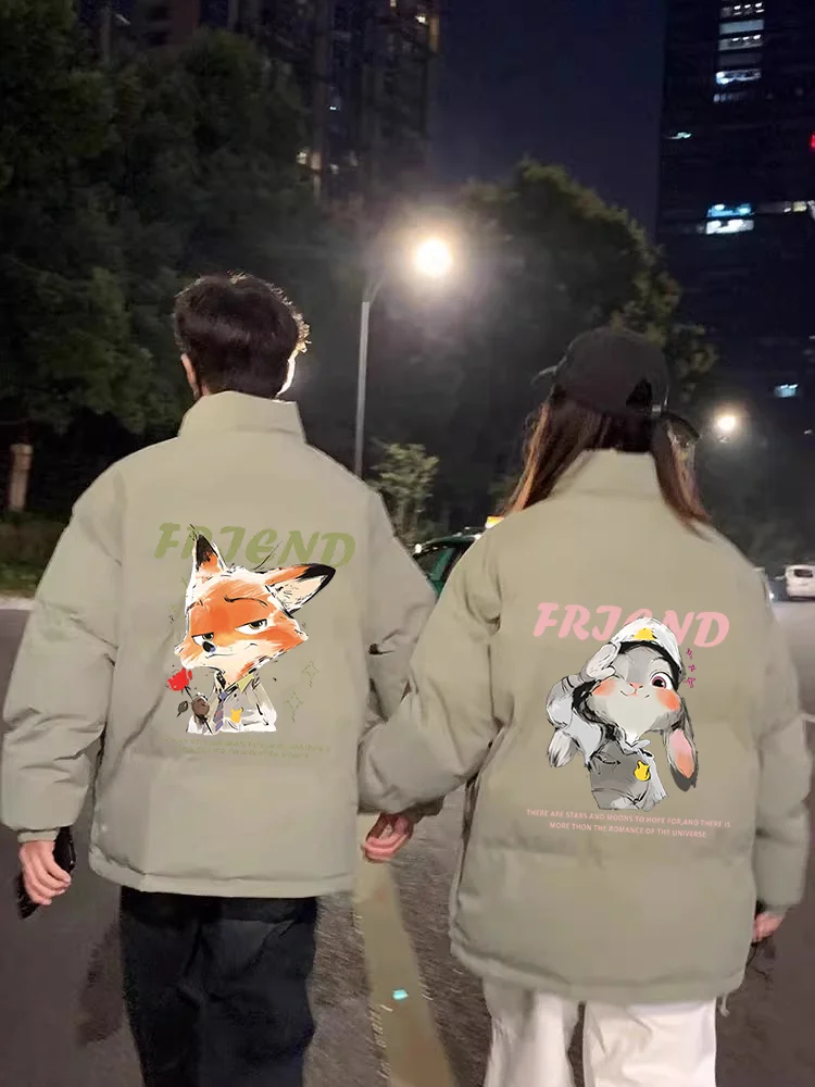 

Утепленная одежда для пар (мужская и женская): зимнее пальто и куртка Judy Nick, утолщенная теплая одежда свободного кроя больших размеров.