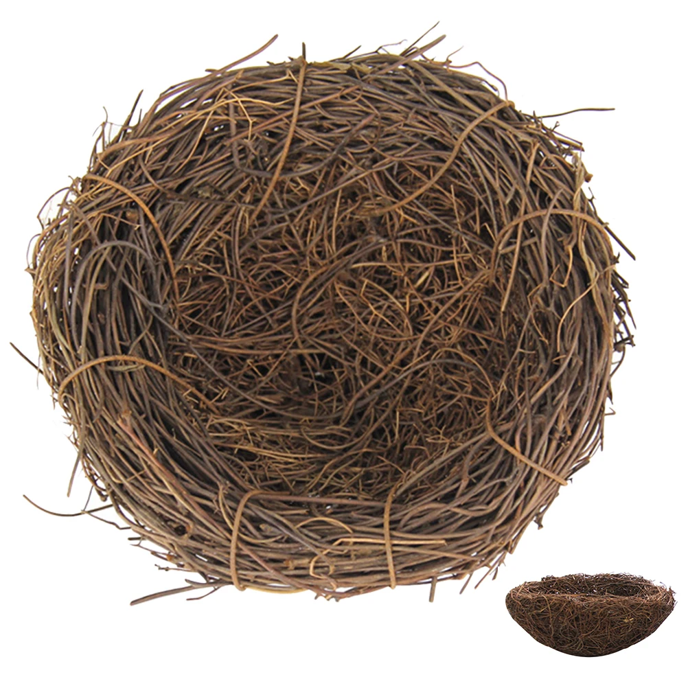

6pcs 12cm Decor Ornament for Bird Ornament Nest Decor Garden Home Christmas Tree Woven Hanging Nest Adornment