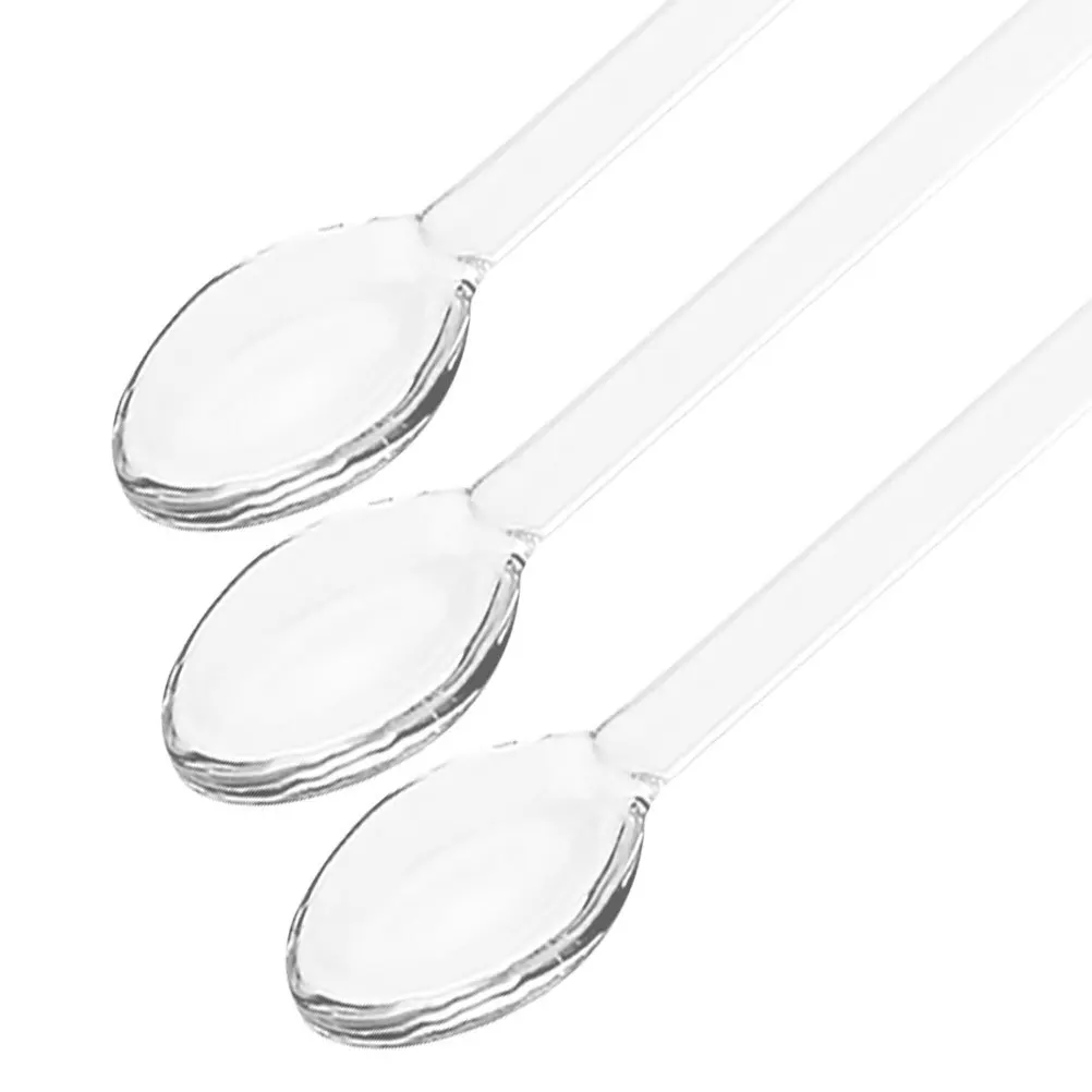 6Pcs Transparent Glass Stirring Spoons Mini Coffee Espresso Tea Cocktail Dessert Crystal Mixing Spoons Party Glass Serving Spoon