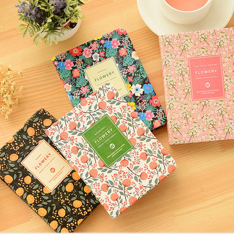 New Arrival Cute PU Leather Floral Flower Schedule Book Diary Weekly Planner Notebook School Office Supplies Stationery