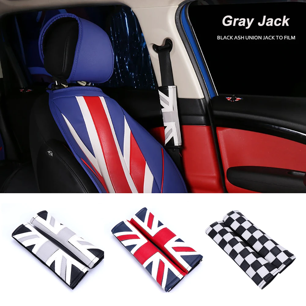 

2pcs Car Seat Belt Cover Shoulder Padding Cover Decoration For MINI Cooper JCW S Countryman Clubman F54 F55 F56 F60 R60 R56 R55