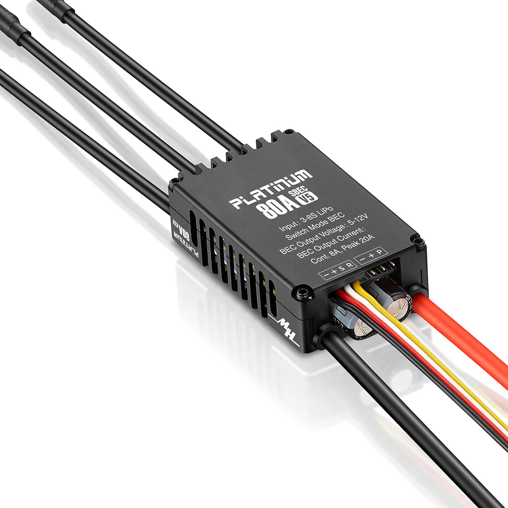 

Hobbywing Platinum 80A V5 Supports 3-8s Brushless ESC Suitable for RC Remote-Controlled Drone Heli FPV Helicopter Model