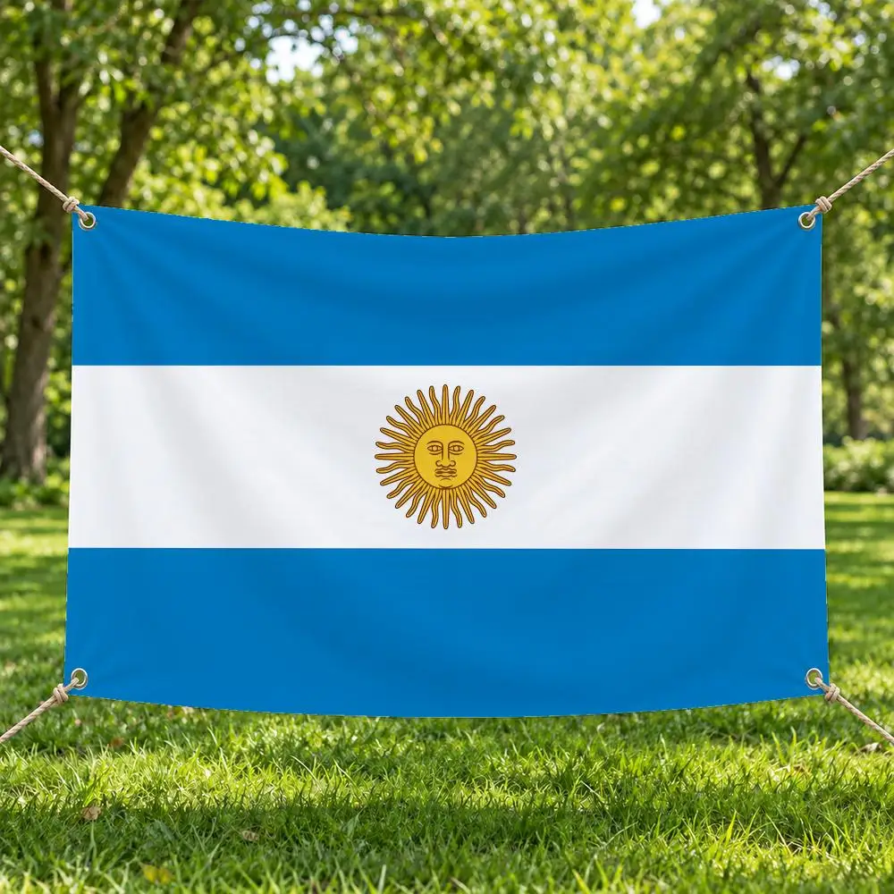 Passionate Scenic A-Argentina Flags Four Rings Easy Install Lightweight Hang Decor Indoor Outdoor