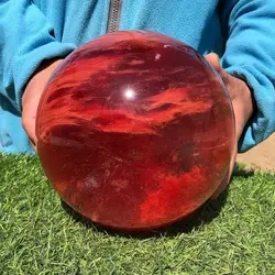 Magical Huge Red Stone Quartz Ball, Crystal Ball, Mineral Sample Healing Gem, Home Office Degaussing Decoration, Gift