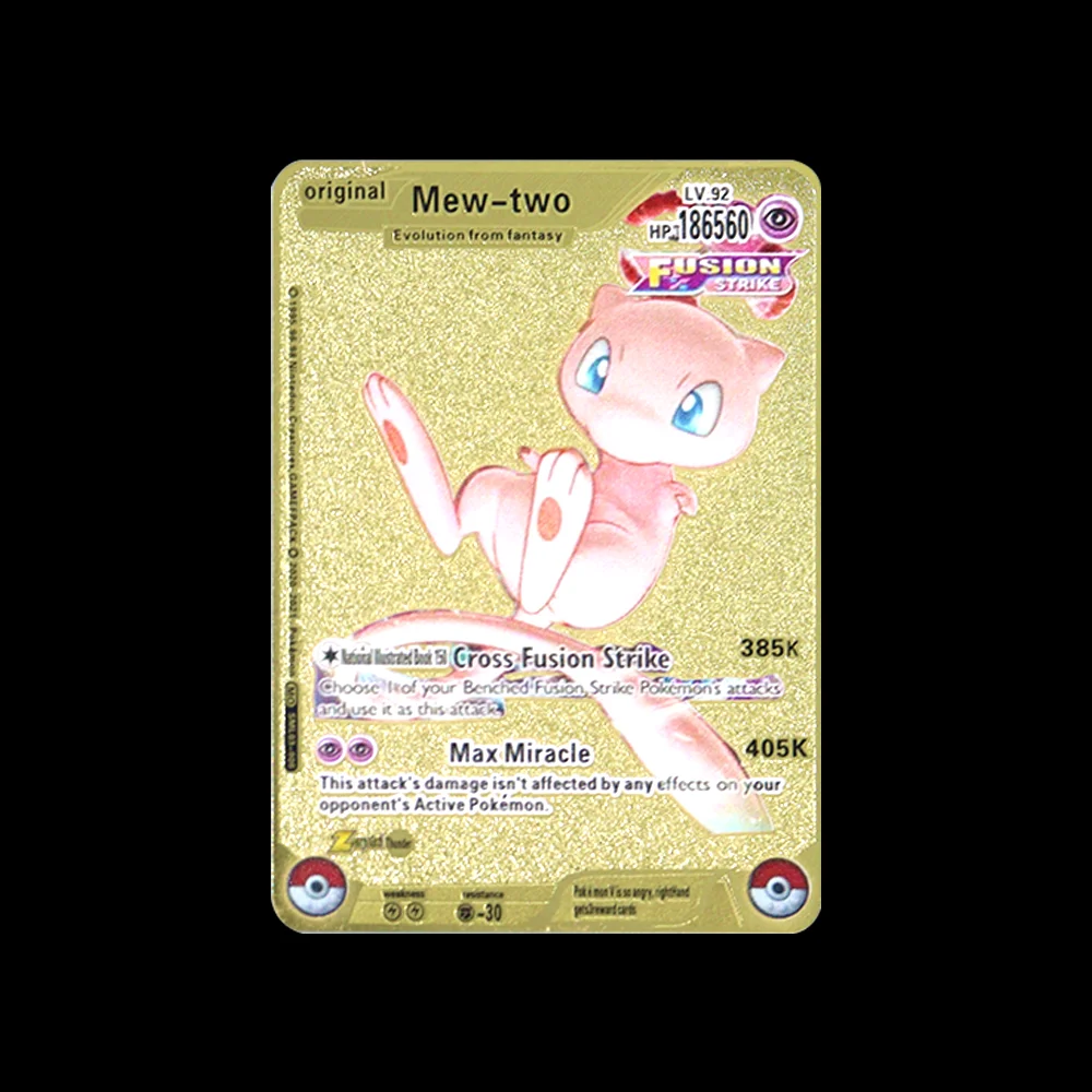 بوكيمون 183200 نقطة عالية Hp Charizard بيكاتشو Mewtwo الذهب الأسود الإنجليزية الفرنسية بطاقات معدنية Vmax Mega GX بطاقات جمع الألعاب