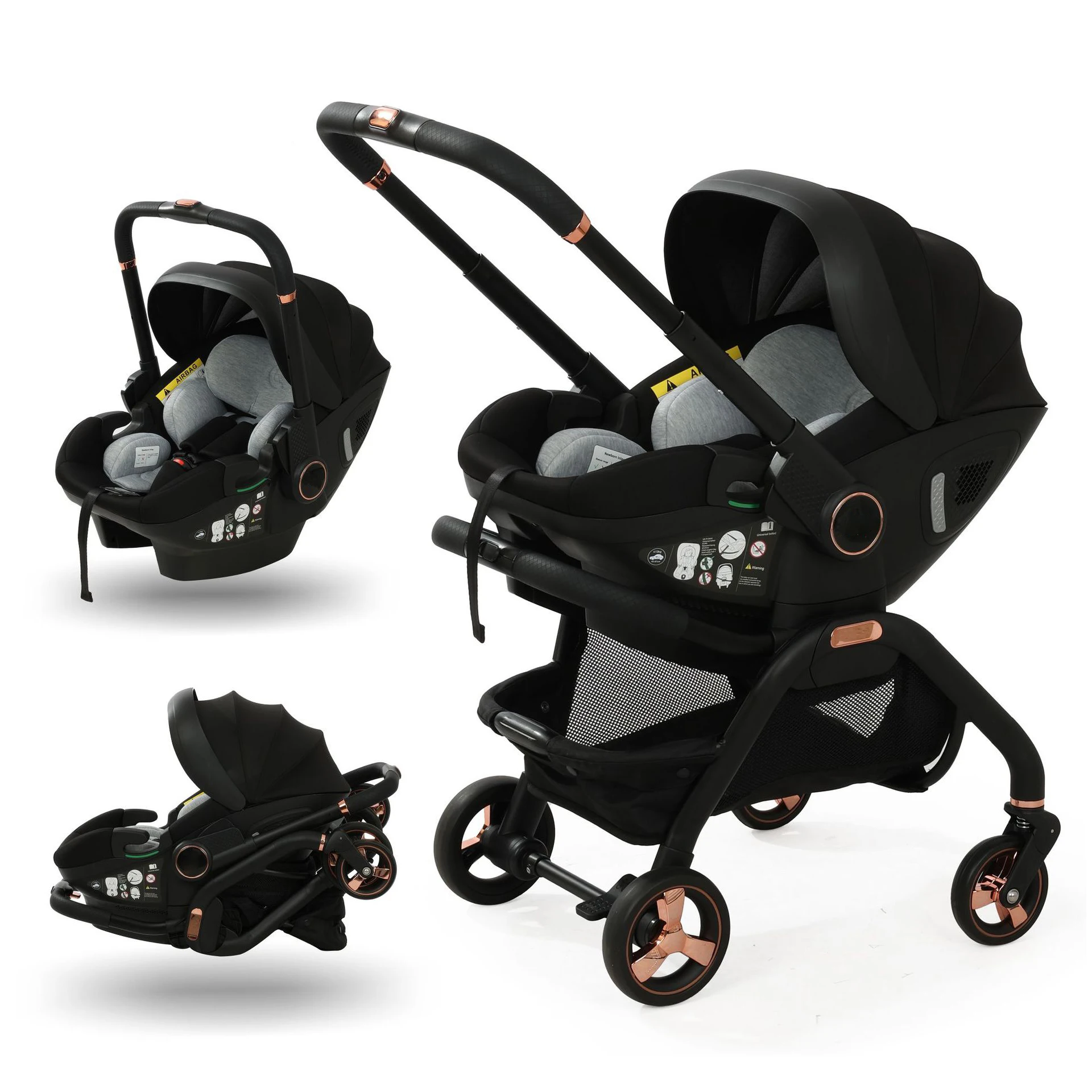 

Многофункциональная коляска 3-в-1: автокресло, переносная складная люлька, регулируемая ручка-толкатель, дорожная коляска