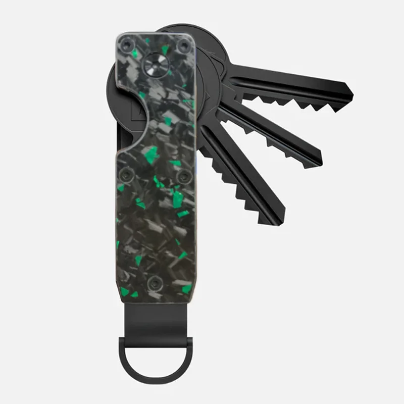 Uchwyt na klucze z włókna węglowego Inteligentny portfel na klucze DIY Brelok do kluczy EDC Kieszonkowy organizer na klucze samochodowe Łańcuchy Brelok do kluczy Klips do kluczy domowych Keysmart — zdjęcie 7