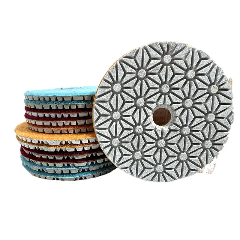 3-step diamond polishing pad dry wet polishing disc 123 # marble granite concrete flexible grinding disc