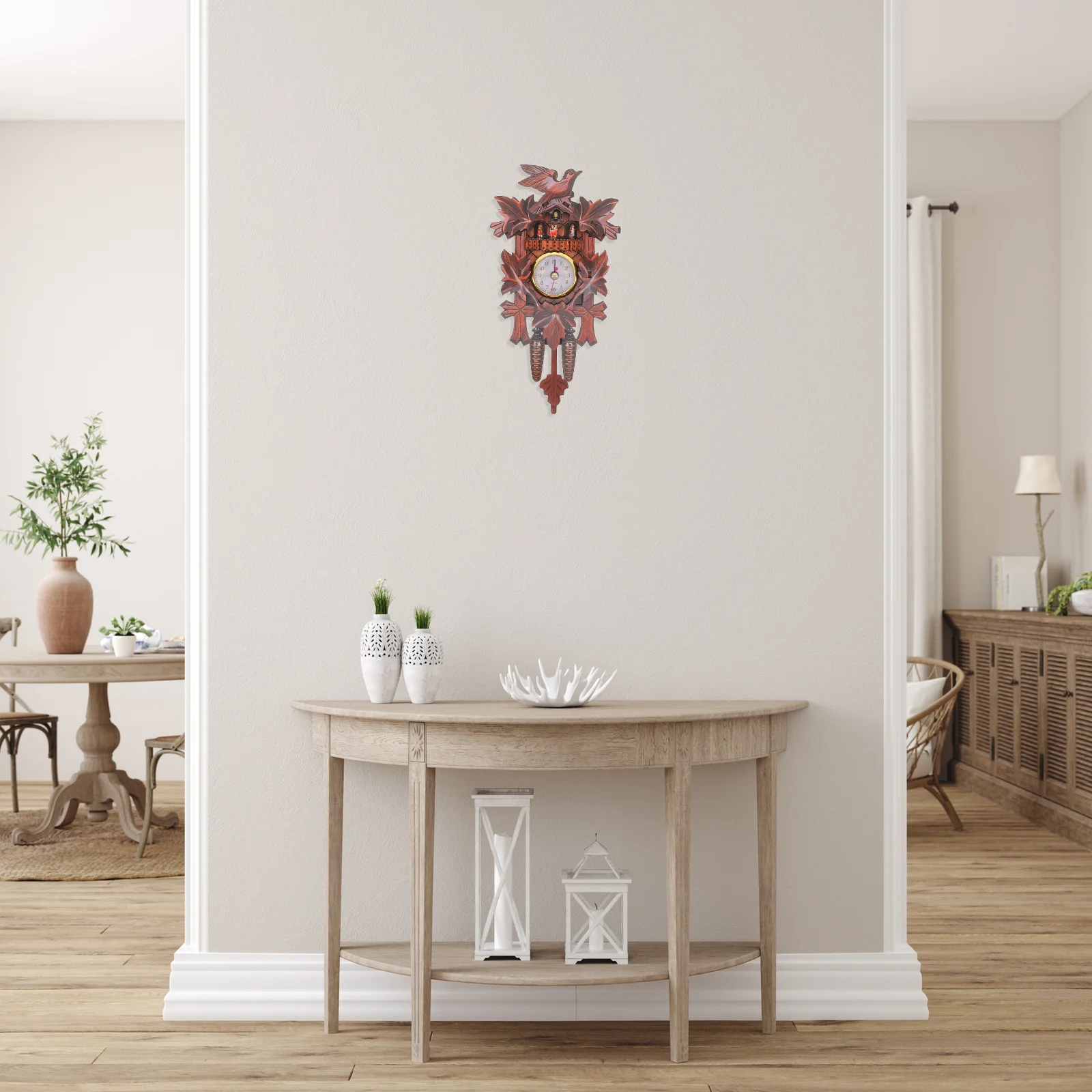 

Wooden Wall Clock 24 Inch Retro Vintage Silent Mute For Living Room Bedroom Decor Home Office Indoor Wall Decor Hanging