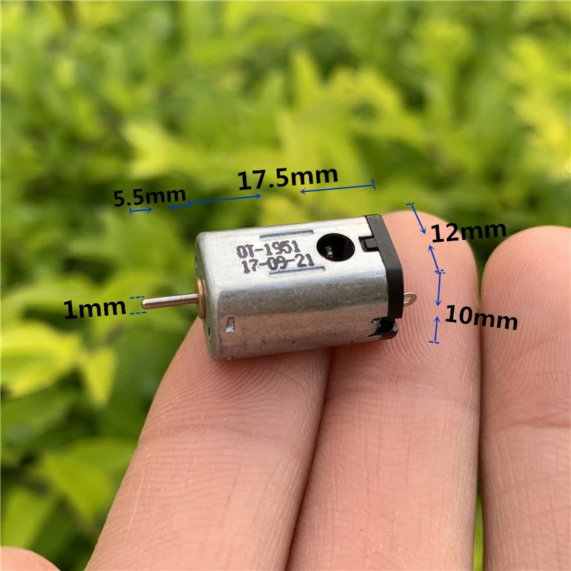 

Mini N21 12mm*10mm Electric Motor FK-N21 DC 3V 3.7V 5V 6V 51000RPM High Speed Strong NdFeB Magnetic Carbon Brush DIY HO Slot Car